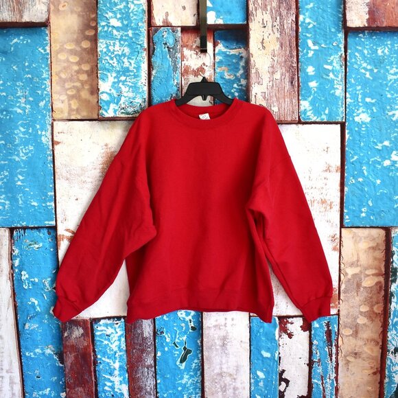 Men's Hanes Ultimate Cotton 90's Sweatshirt Sweater Long Sleeve XLARGE Red - Picture 1 of 10
